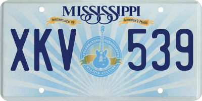 MS license plate XKV539