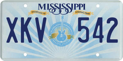 MS license plate XKV542