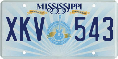 MS license plate XKV543