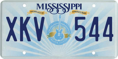 MS license plate XKV544