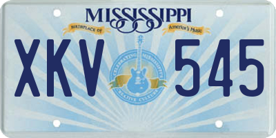 MS license plate XKV545