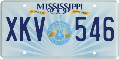 MS license plate XKV546