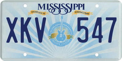 MS license plate XKV547