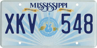 MS license plate XKV548