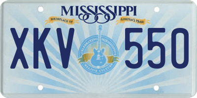 MS license plate XKV550