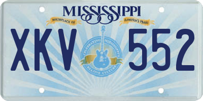 MS license plate XKV552