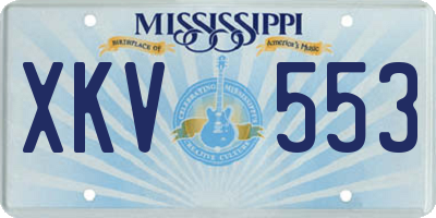 MS license plate XKV553