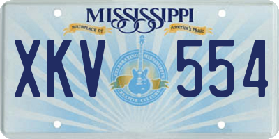 MS license plate XKV554
