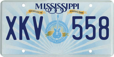 MS license plate XKV558