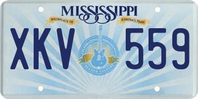 MS license plate XKV559
