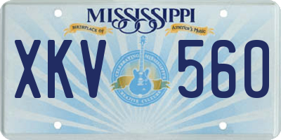 MS license plate XKV560