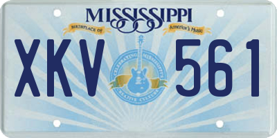 MS license plate XKV561