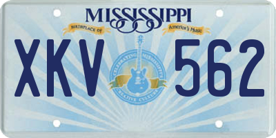 MS license plate XKV562