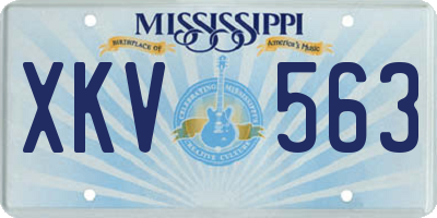 MS license plate XKV563