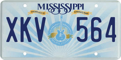 MS license plate XKV564
