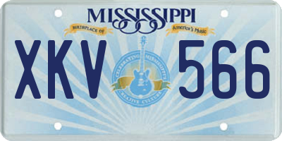 MS license plate XKV566