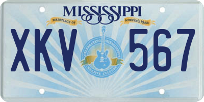 MS license plate XKV567