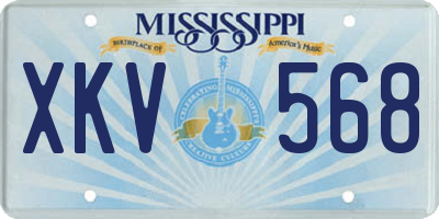MS license plate XKV568