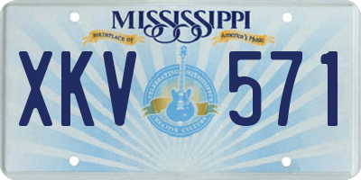 MS license plate XKV571