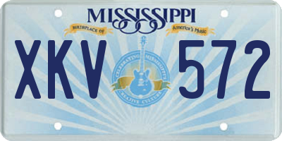 MS license plate XKV572
