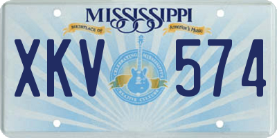 MS license plate XKV574