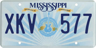 MS license plate XKV577