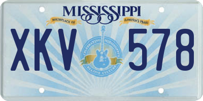 MS license plate XKV578