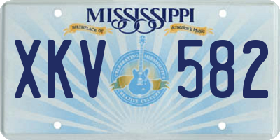 MS license plate XKV582