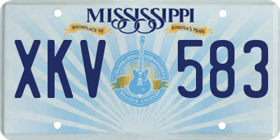 MS license plate XKV583