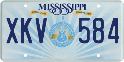 MS license plate XKV584
