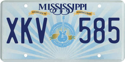 MS license plate XKV585