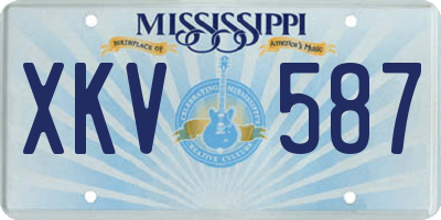 MS license plate XKV587