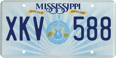 MS license plate XKV588