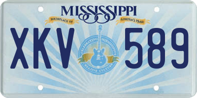 MS license plate XKV589