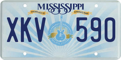 MS license plate XKV590