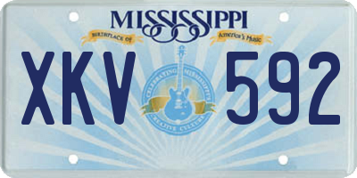 MS license plate XKV592