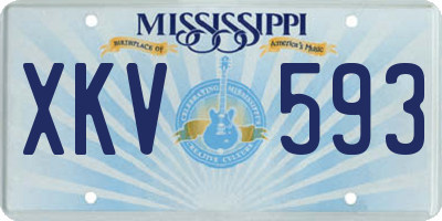 MS license plate XKV593