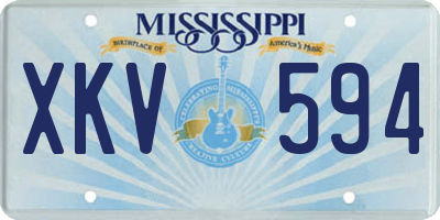 MS license plate XKV594