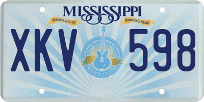 MS license plate XKV598