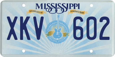 MS license plate XKV602