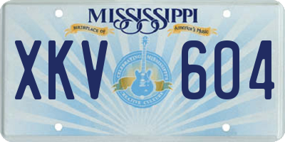 MS license plate XKV604