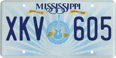 MS license plate XKV605