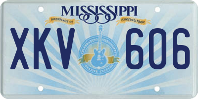 MS license plate XKV606