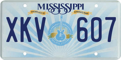 MS license plate XKV607