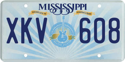 MS license plate XKV608