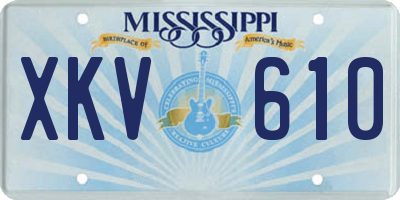 MS license plate XKV610