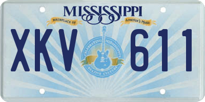 MS license plate XKV611