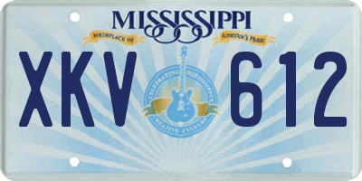 MS license plate XKV612