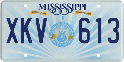 MS license plate XKV613