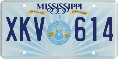 MS license plate XKV614